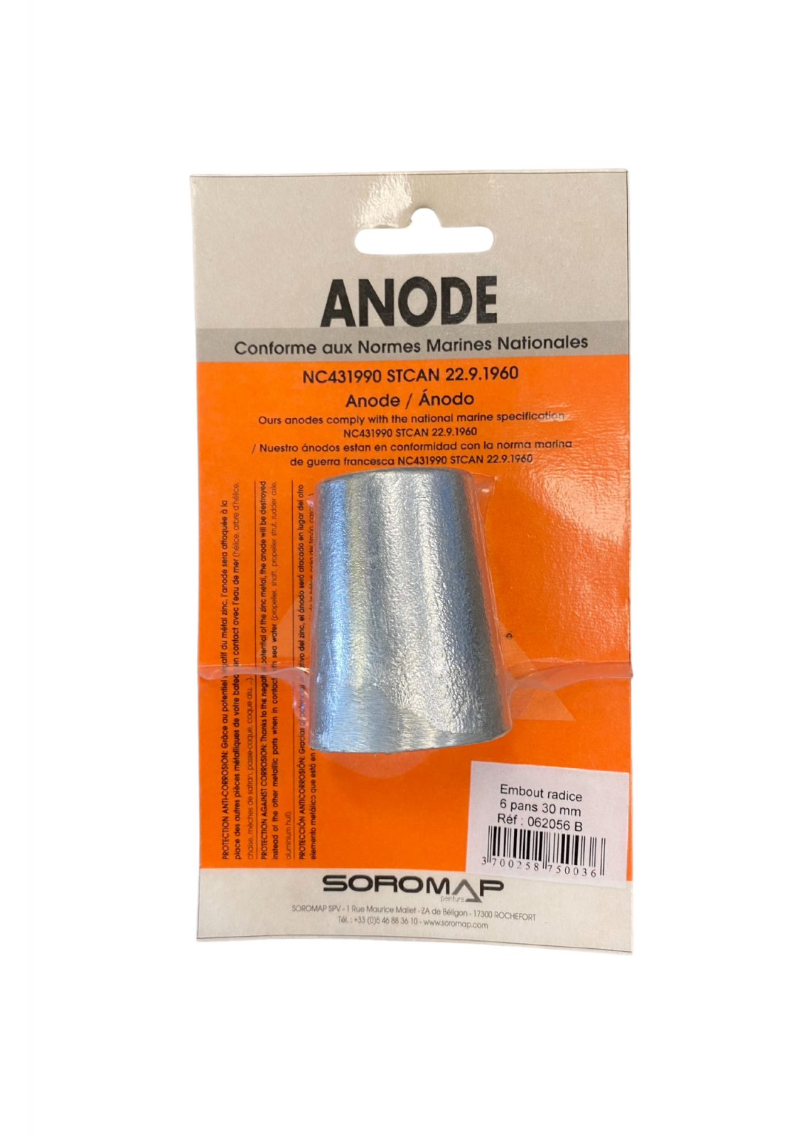 Sinkanode for propellmutter 30 mm